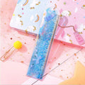15cm laser-cut PVC bookmark ruler in pastel colours showing straightedge and decorative design