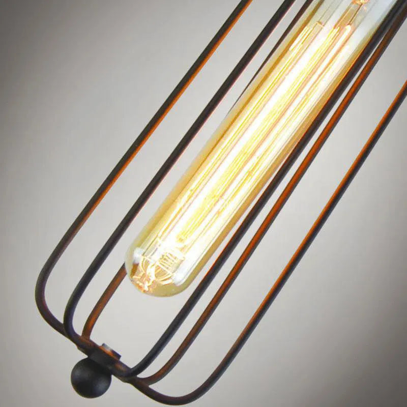 Brown iron gladiator chandelier with Nordic retro industrial design and fishing line shape