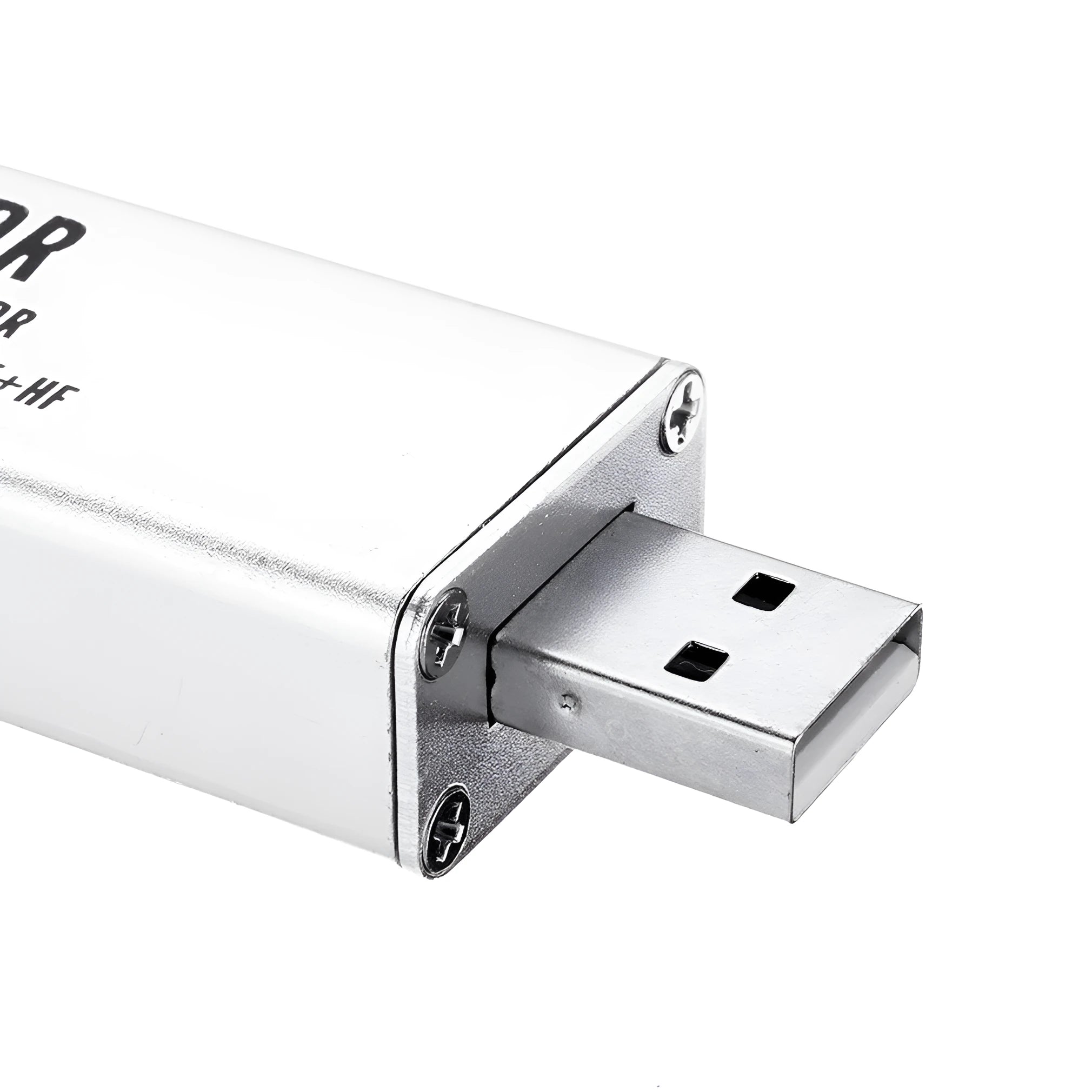 Black metal A300U all-band software-defined radio SDR receiver with gold SMA connector for aviation and broadcast monitoring.