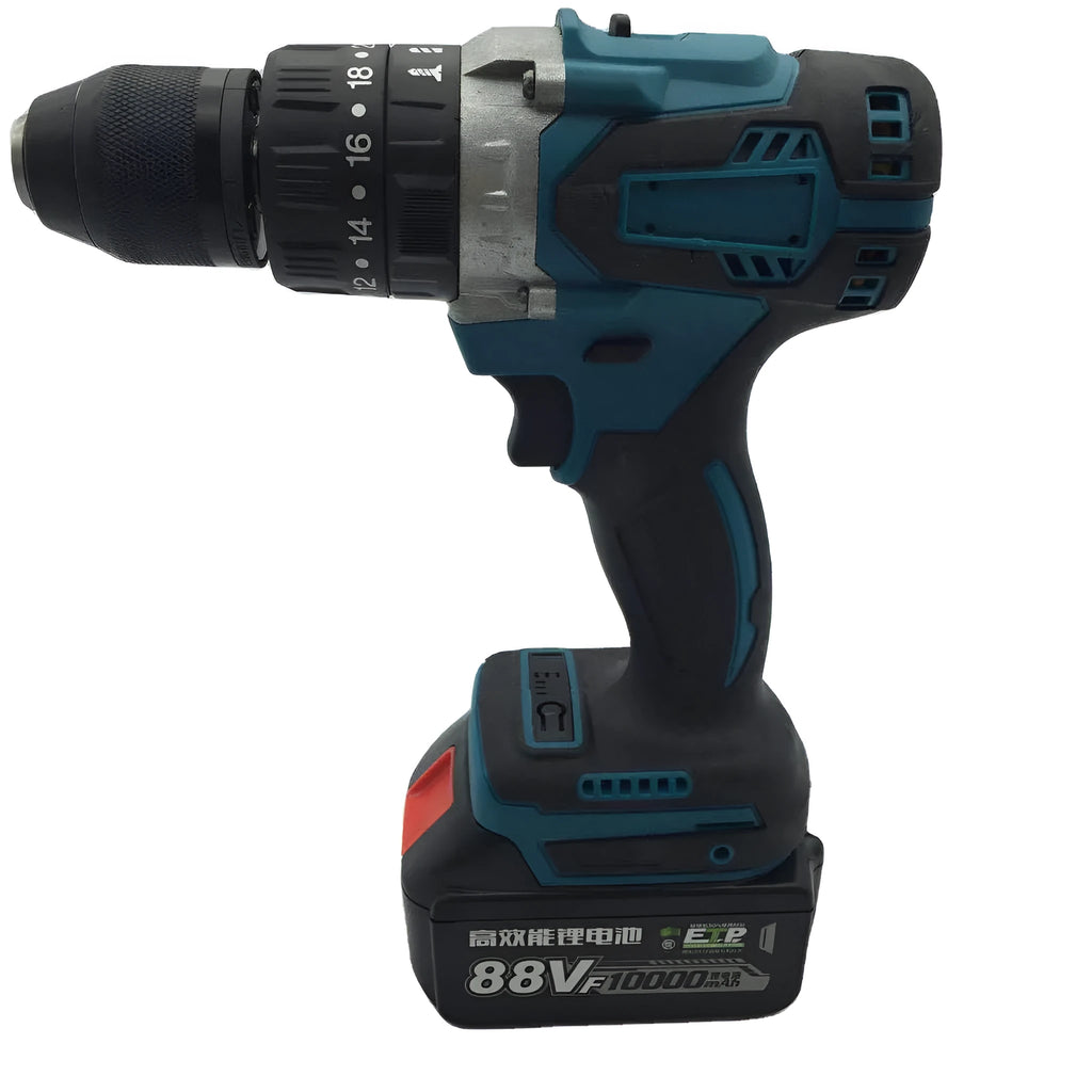 21V cordless multifunction impact drill and electric screwdriver tool with a 13mm chuck