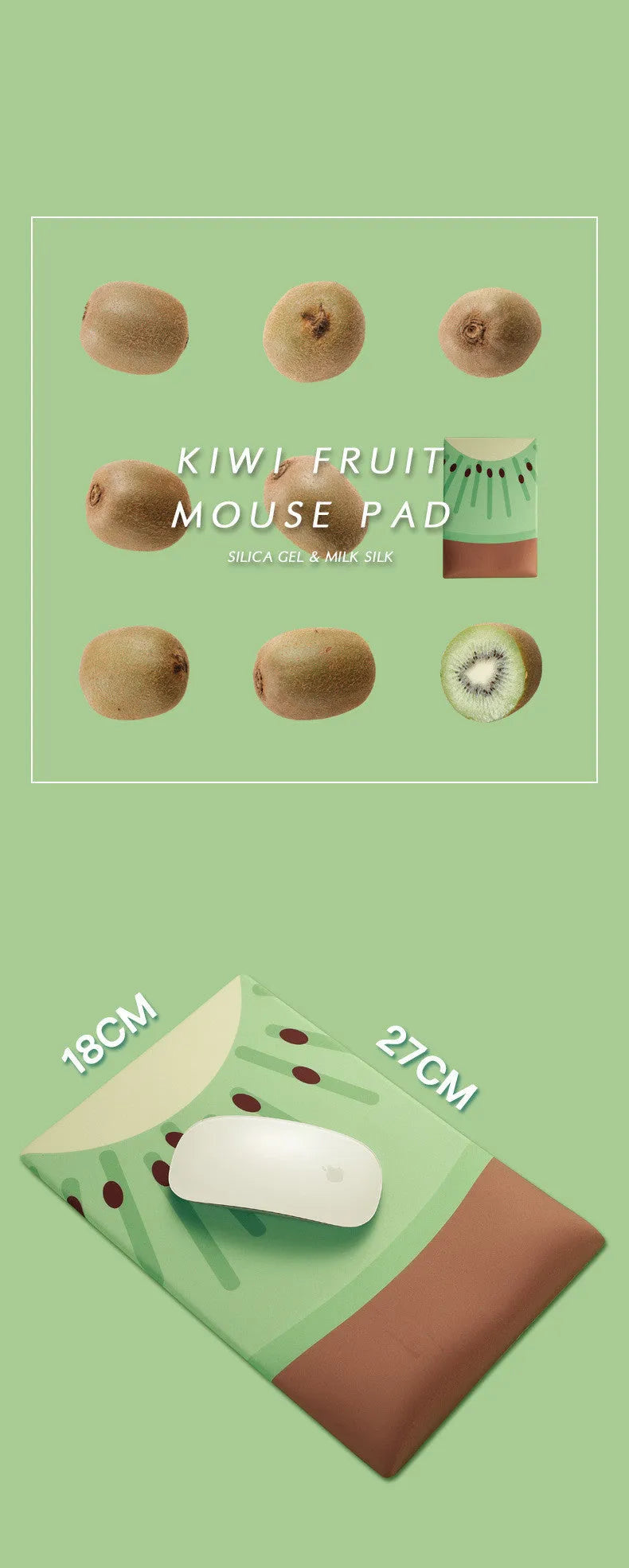 Thick grey wrist support mouse pad with a cute printed design, showing its 20mm elevated rest.