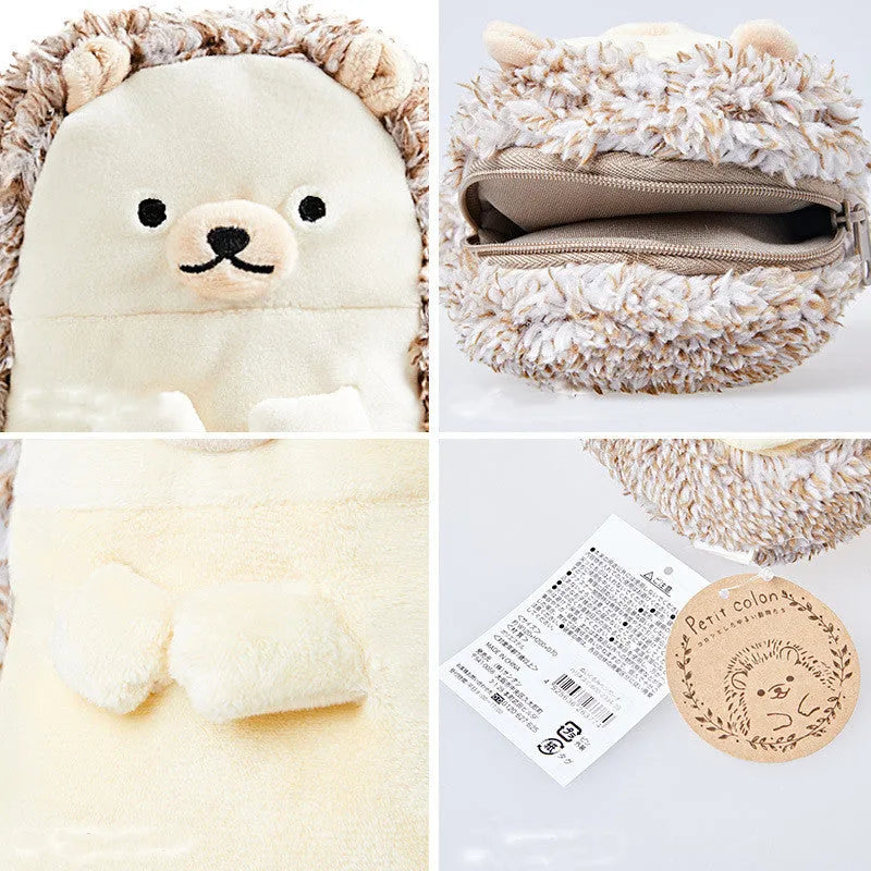 Velvet plush pencil case with humorous design for male stationery organisation