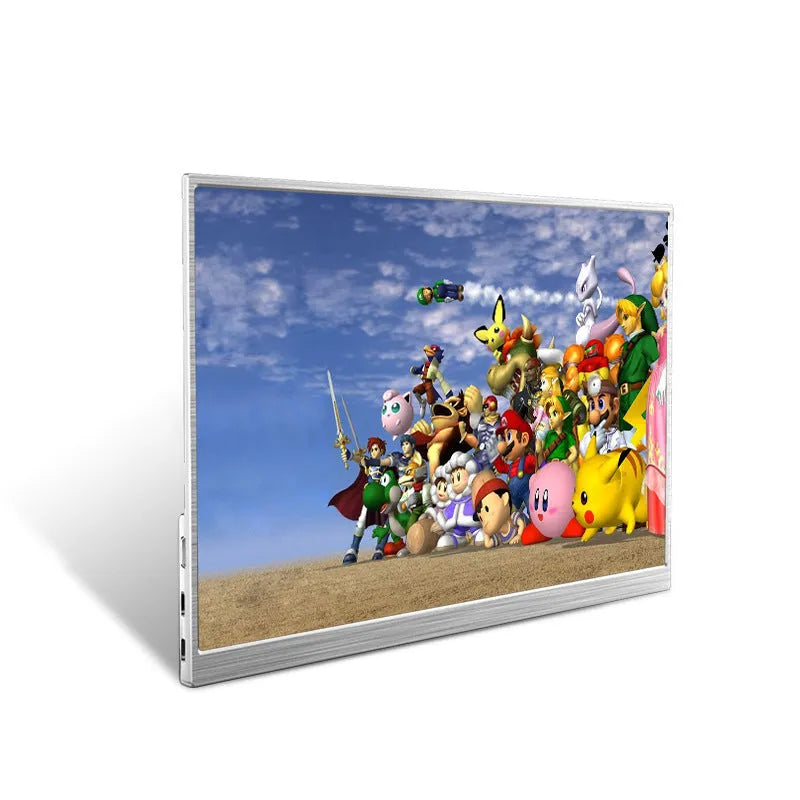 Zeuslap 15 inch ultra-thin portable IPS monitor with cables on a desk