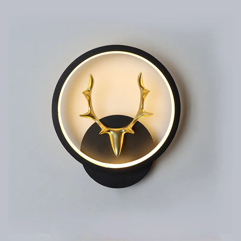 Deer antler shaped wall light with remote control, shown in white and black diamond style options.