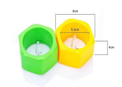 Yellow and green ABS plastic spiral vegetable cutter with 8cm diameter for kitchen use