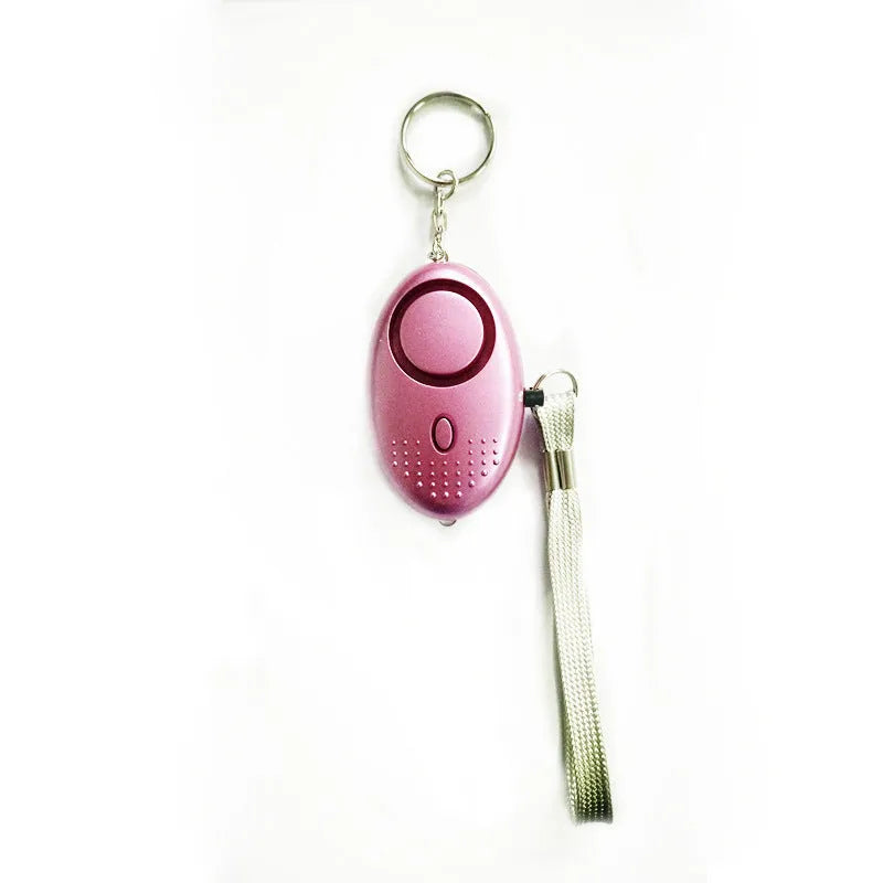 130dB personal safety alarm with LED light in multiple colour options including black, white, blue, purple, gold, pink and silver