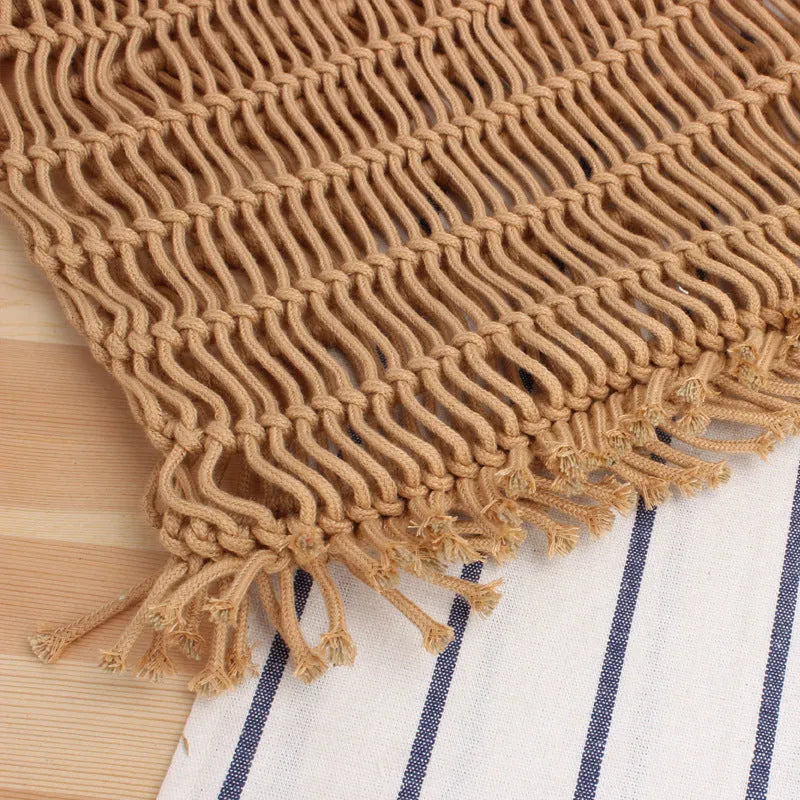 Woven straw medium square beach bag for women with soft double handles in camel colour