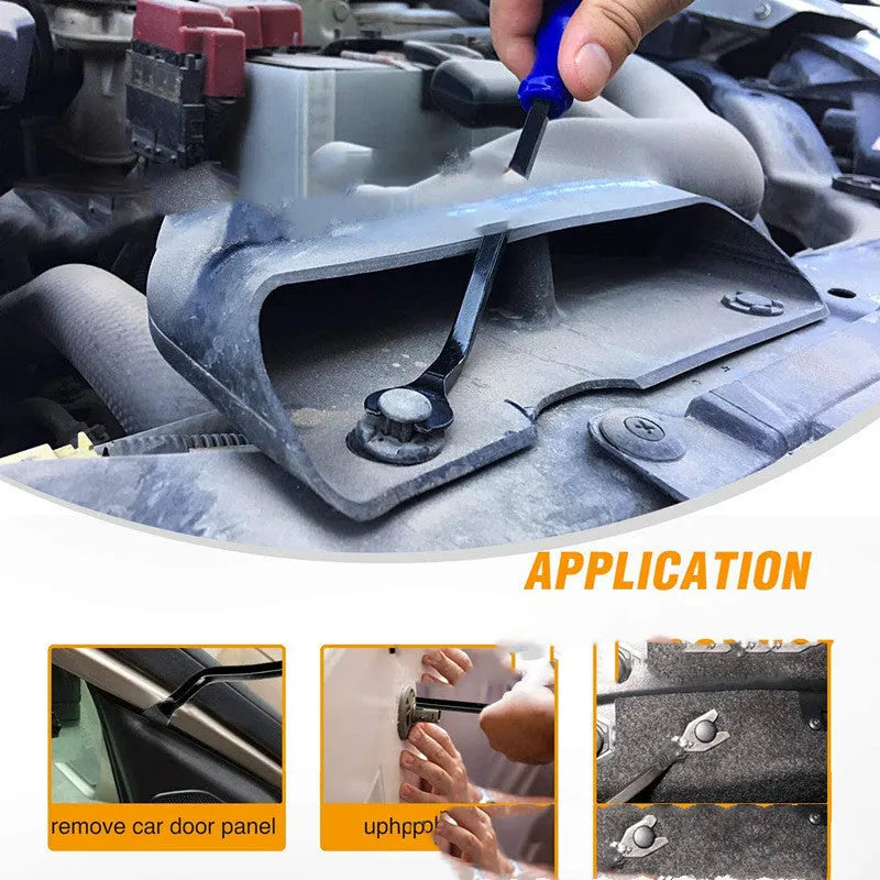 Tengyun 5-piece car audio disassembly tool kit with anti-scratch PP trim tools and blue 6-inch screwdriver