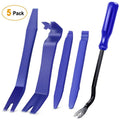 Tengyun 5-piece car audio disassembly tool kit with anti-scratch PP trim tools and blue 6-inch screwdriver