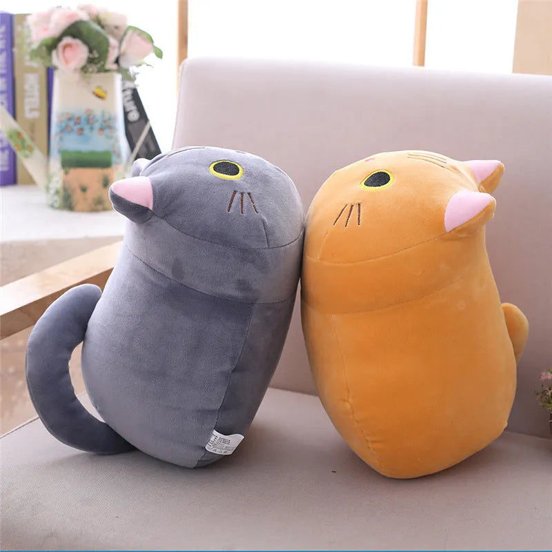 Grey fat cat plush rag doll with soft stretch spandex fabric and down cotton filling