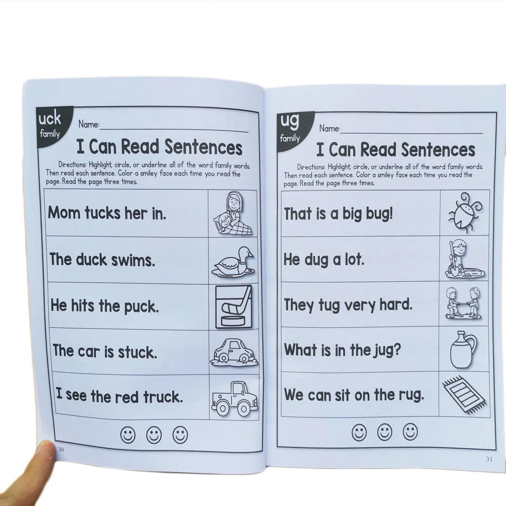 Children's English phonics worksheet measuring 21cm by 14cm for ages 6 plus