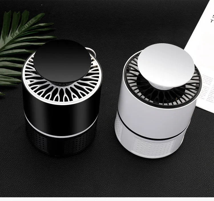USB photocatalyst LED mosquito killer lamp, 19x12cm, 5W, black or white, 2-lamp or 6-lamp style.