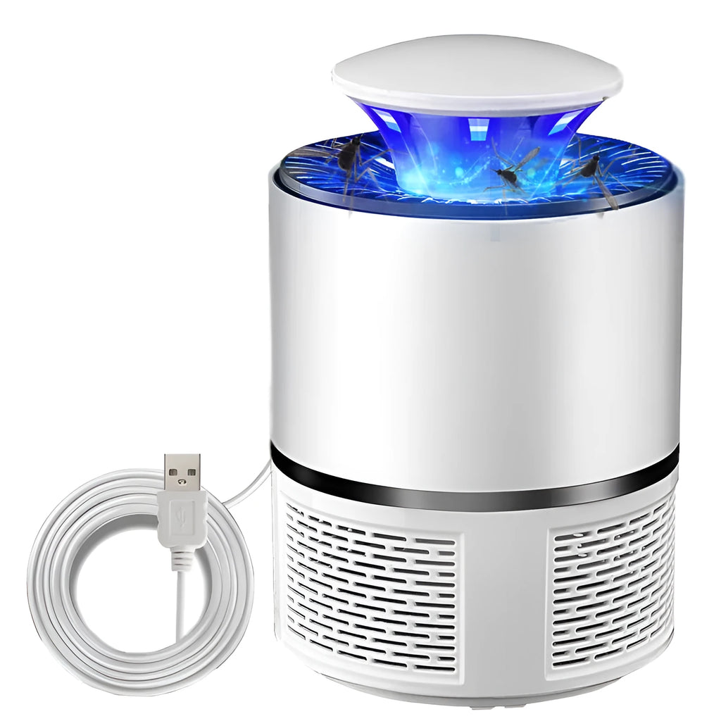 USB photocatalyst LED mosquito killer lamp, 19x12cm, 5W, black or white, 2-lamp or 6-lamp style.