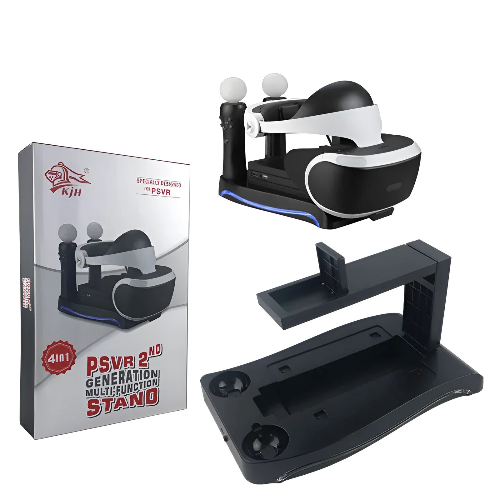 Black PS4 VR controller charging dock showing PlayStation VR gamepad placement
