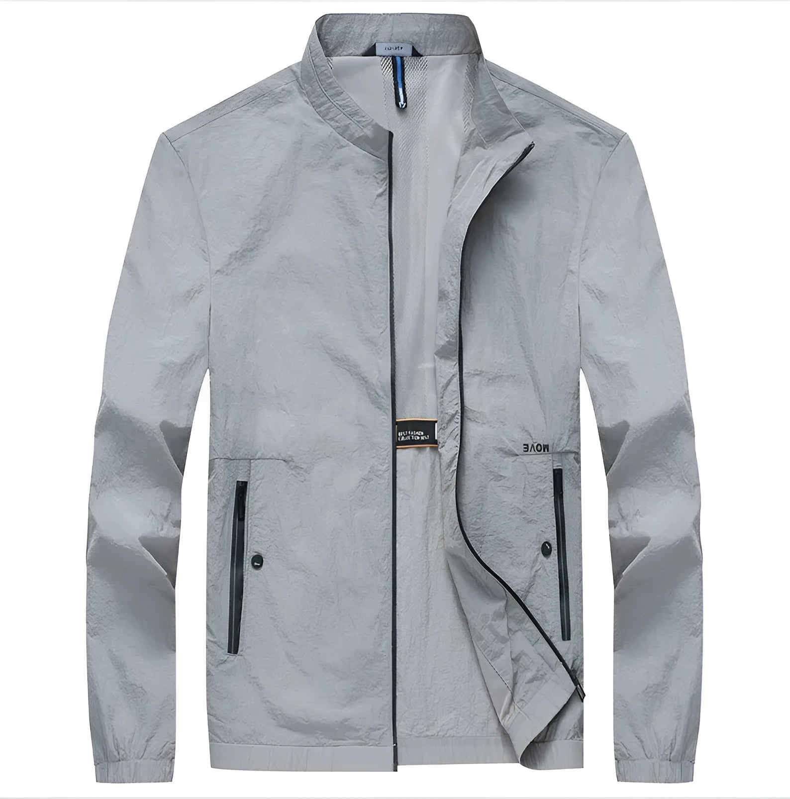 Kentino men's blue thin polyester sunscreen top on a hanger.