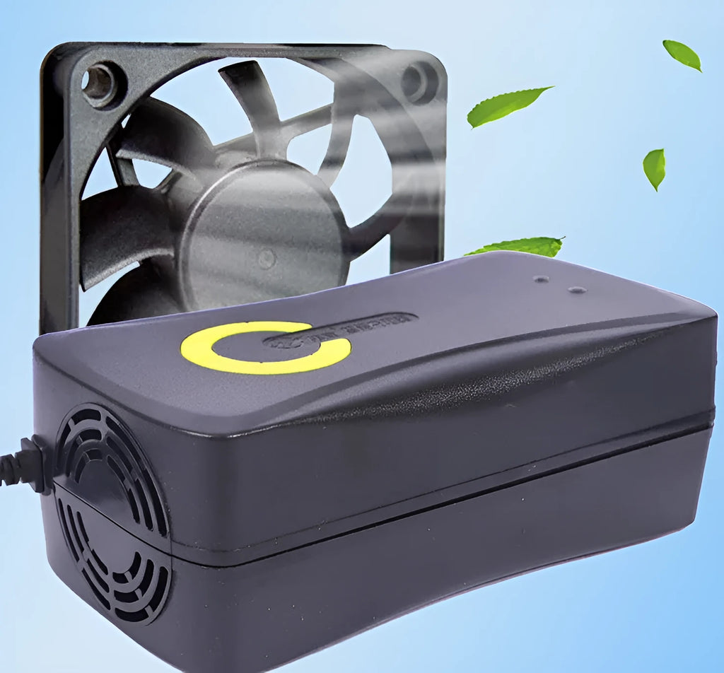 Black alloy shell 72V 20Ah electric car charger with automatic power-off function