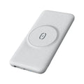 Mint green magnetic wireless power bank with a back clip, showing MagSafe compatibility and 10000mAh capacity.