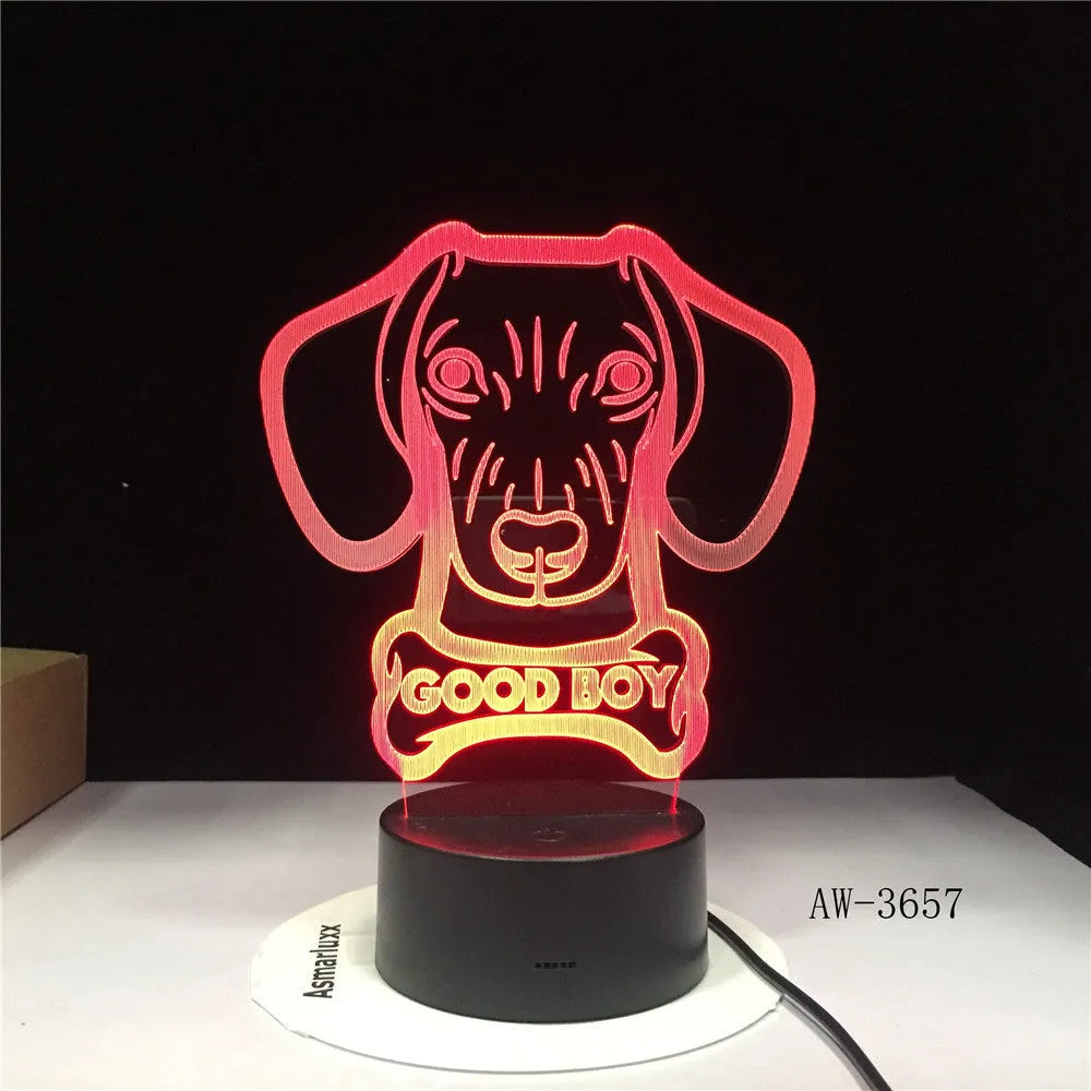 Colourful gradient acrylic remote control LED table lamp on a black ABS base.