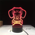 Colourful gradient acrylic remote control LED table lamp on a black ABS base.