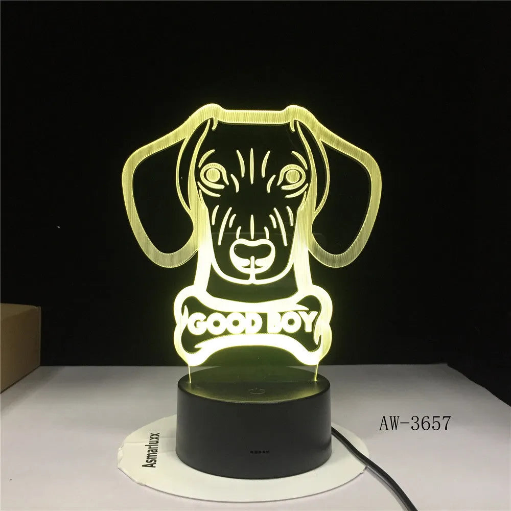 Colourful gradient acrylic remote control LED table lamp on a black ABS base.