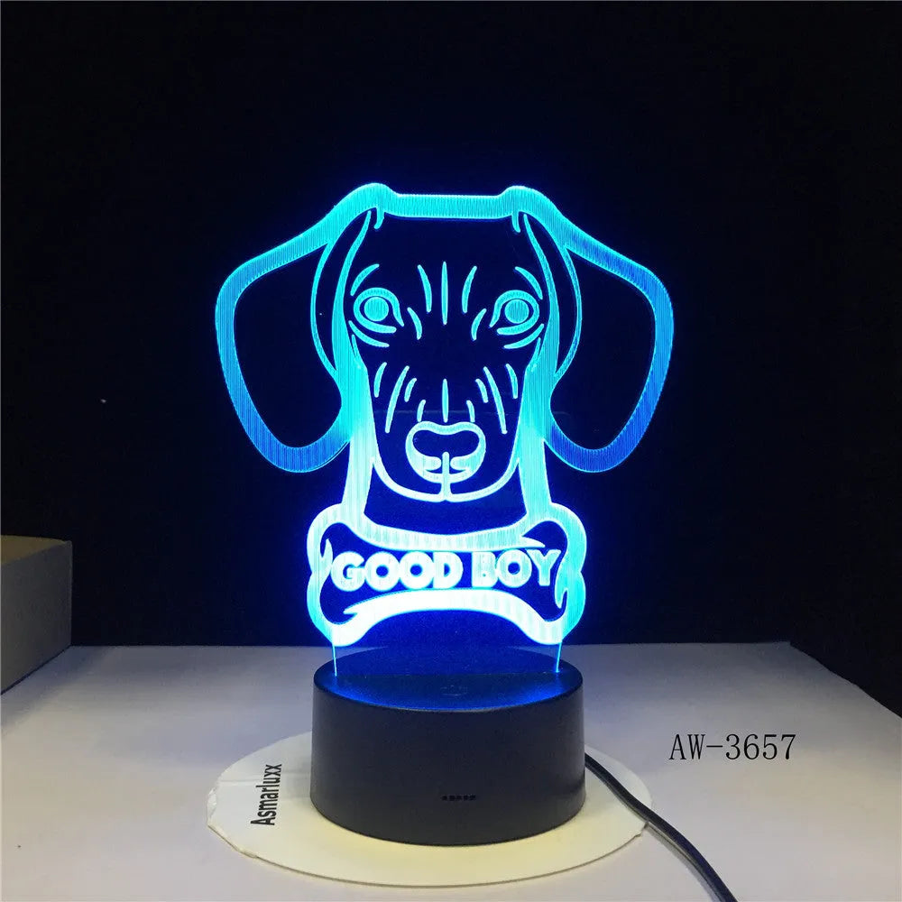 Colourful gradient acrylic remote control LED table lamp on a black ABS base.