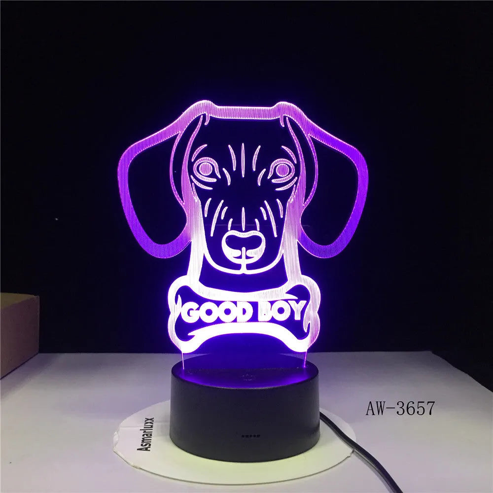 Colourful gradient acrylic remote control LED table lamp on a black ABS base.
