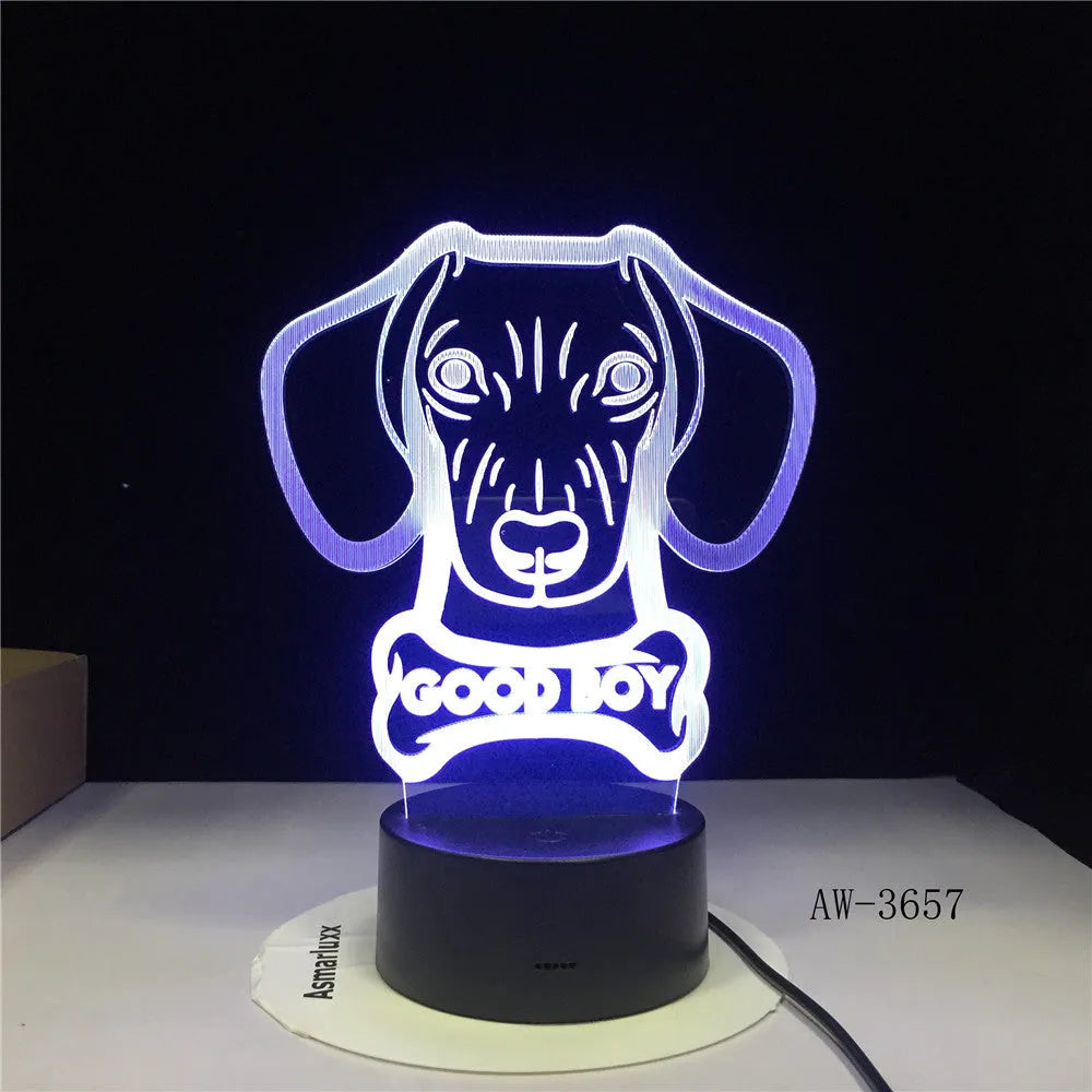 Colourful gradient acrylic remote control LED table lamp on a black ABS base.