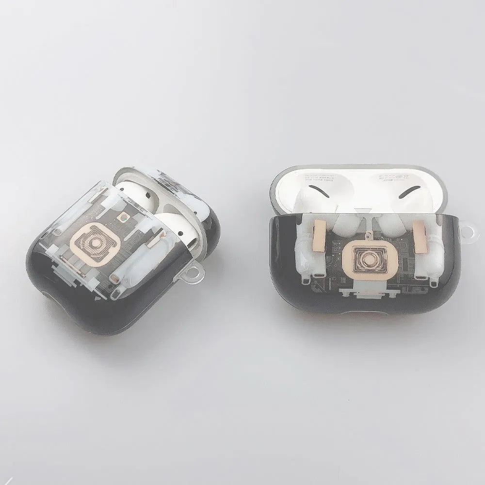 Steampunk mechanical design TPU protective cover for Apple AirPods 1 and 2 generation wireless earphones