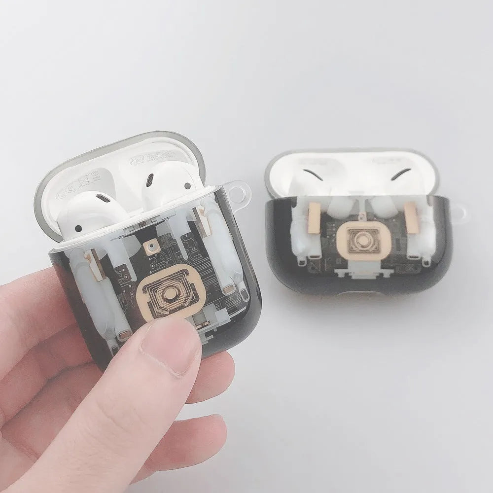 Steampunk mechanical design TPU protective cover for Apple AirPods 1 and 2 generation wireless earphones