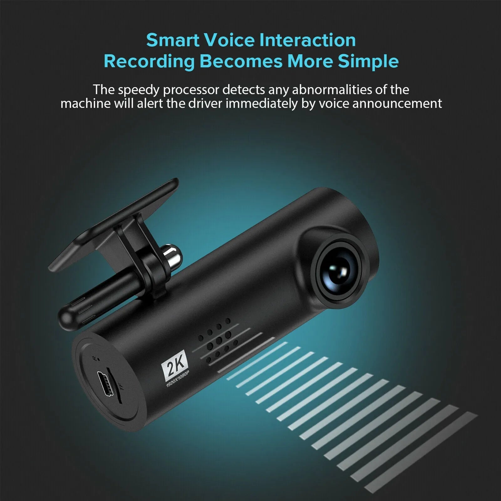 Compact black lipstick machine dash cam model LF9 PRO for car windscreen mounting