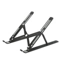 Aluminium alloy folding laptop stand for tablet and notebook in black, grey, or silver