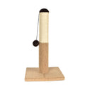 Cat climbing pole with sisal rope, plush cover, round base, and attached toy ball – 30x30x50cm, available in multiple colours