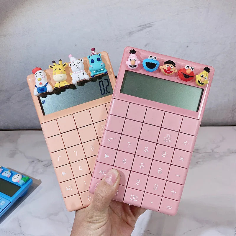 Cute cartoon real voice multifunction big button calculator with 12-digit LED display in orange colour