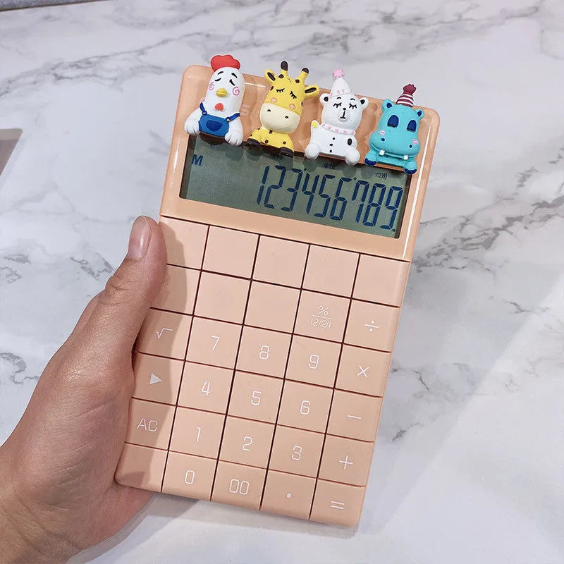 Cute cartoon real voice multifunction big button calculator with 12-digit LED display in orange colour