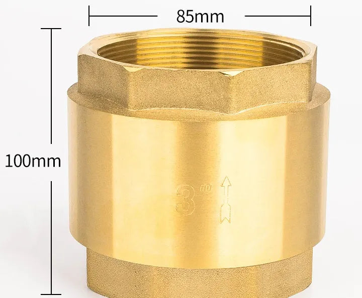Brass horizontal and vertical check valve with threaded ends in multiple sizes from DN15 to DN100.