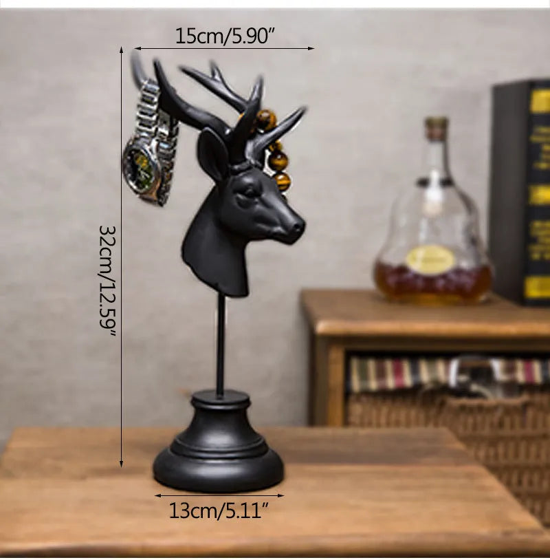 Large natural resin horse figurine home decoration statue on a shelf