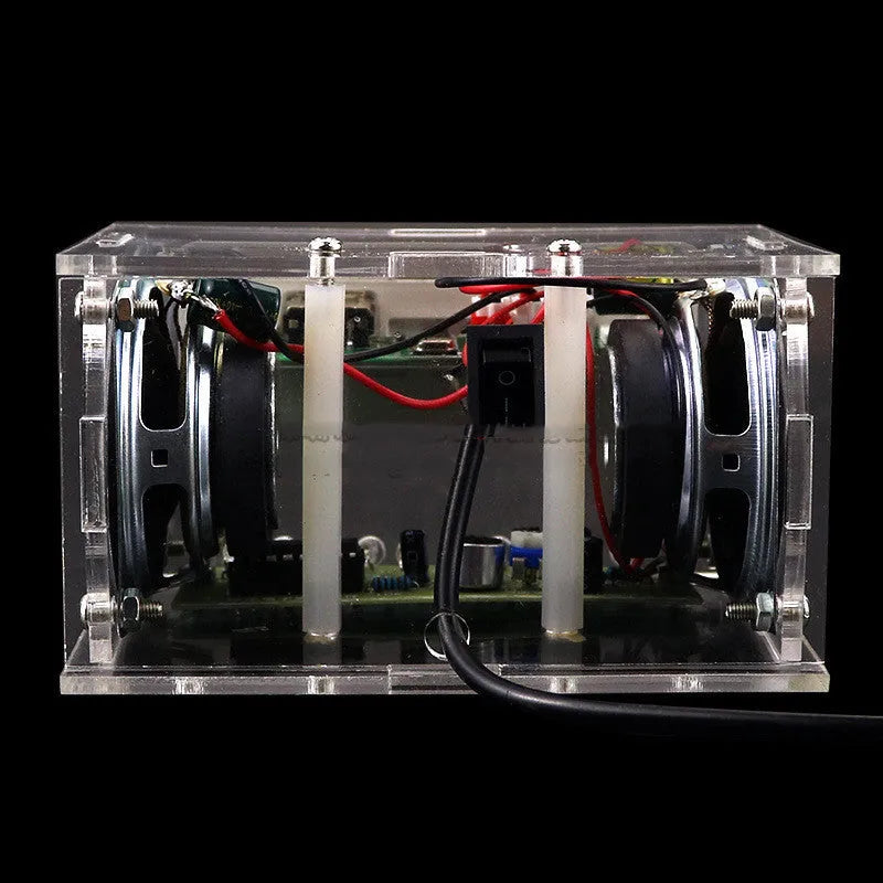 Bluetooth speaker DIY kit with electronic components and transparent shell for assembly projects