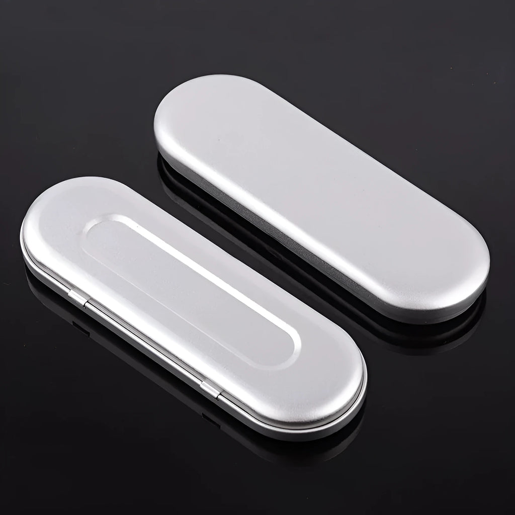Rectangular frosted tinplate cosmetic box for pen and pencil storage