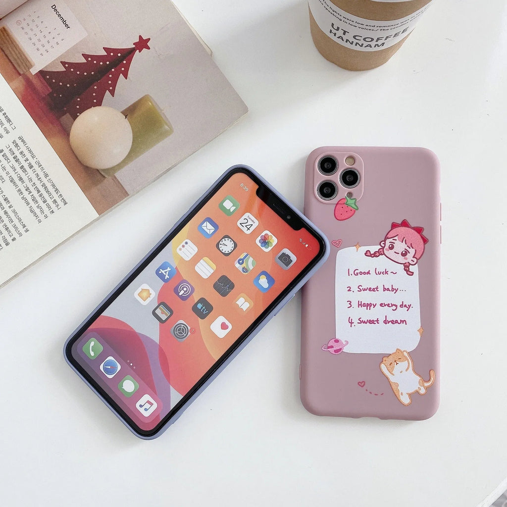Blue cartoon dinosaur design TPU iPhone case showing frosted finish and precise cutouts