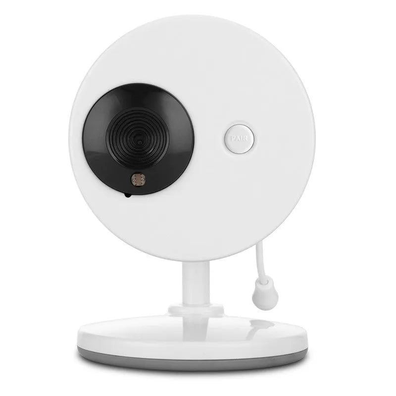 White 3.5 inch digital wireless baby monitor with UFO-style camera showing night vision and temperature display
