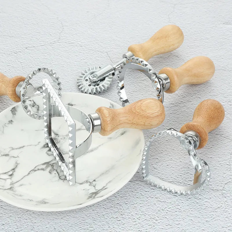 Round zinc alloy biscuit mould cake cutter with long handle for pastry dumpling crust baking