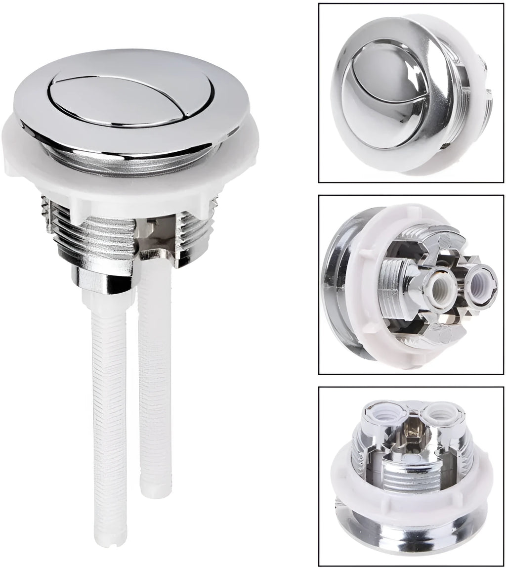 38mm round dual flush toilet button in ABS plastic for ground drainage tanks.