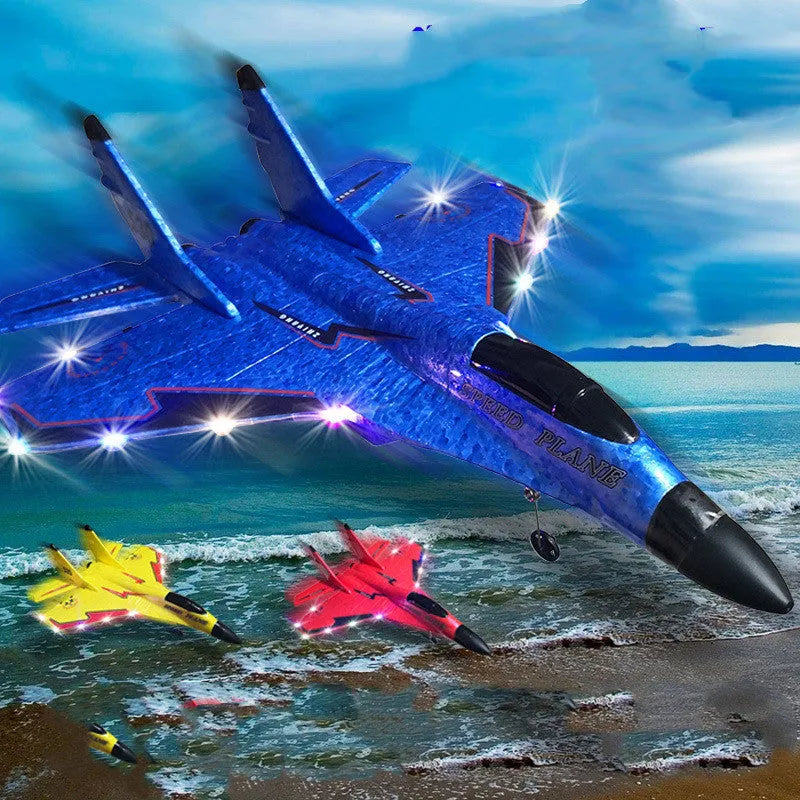 Zhiyang Mig 530 remote control toy fighter glider in EVA foam with light, blue red yellow options