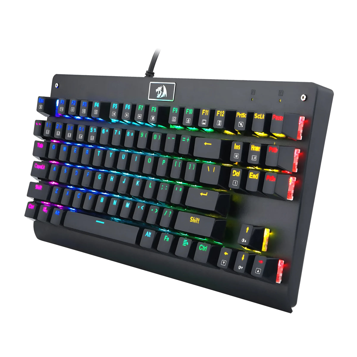 Eagletec KG010 wired mechanical keyboard in black with 87 keys and backlit design