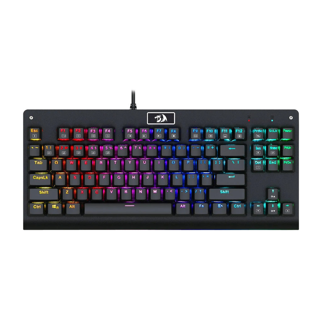 Eagletec KG010 wired mechanical keyboard in black with 87 keys and backlit design