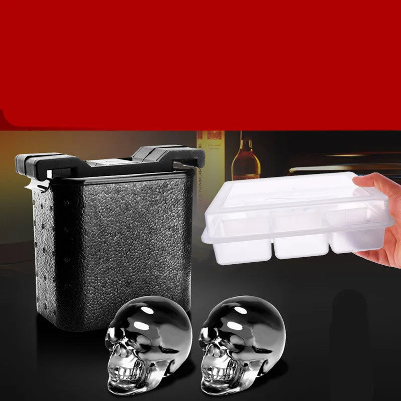 Whiskey ice cube mould with clear ice hockey shape, size 11.5x17.5x19.5cm, plastic material