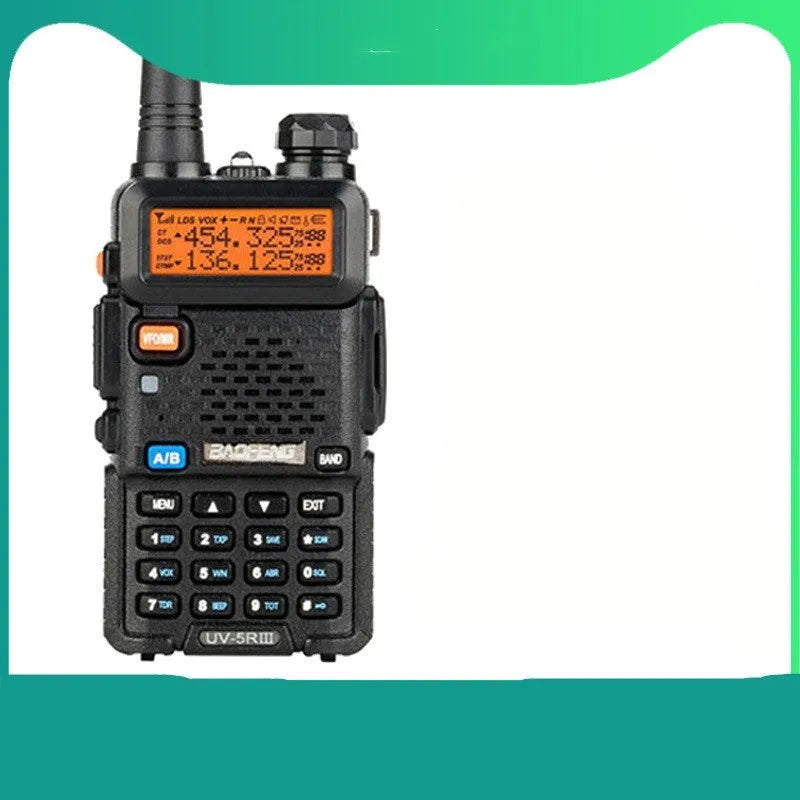 Baofeng UV-5R three segment walkie talkie black with dual antenna, 5W, 128 channels, VHF UHF frequencies