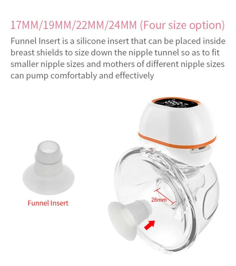 White V.Coool wearable electric breast pump with silicone material and LCD screen, 180ml capacity