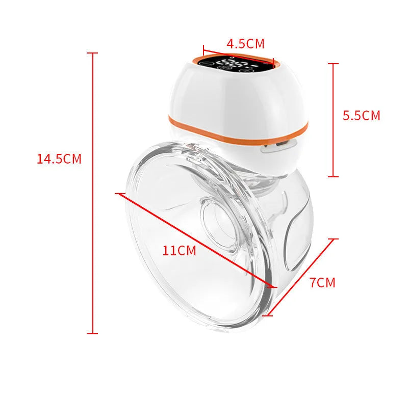 White V.Coool wearable electric breast pump with silicone material and LCD screen, 180ml capacity