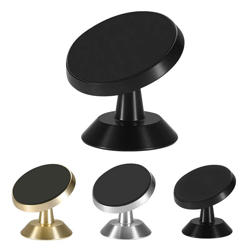 Universal magnetic car phone holder in black measuring 35.5mm by 40mm